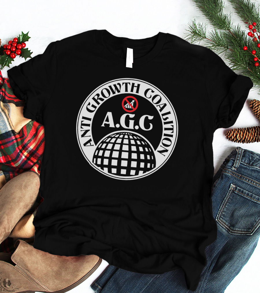 ANTI GROWTH COALITION A.G.C. No Symbol Arrow Globe T-Shirt