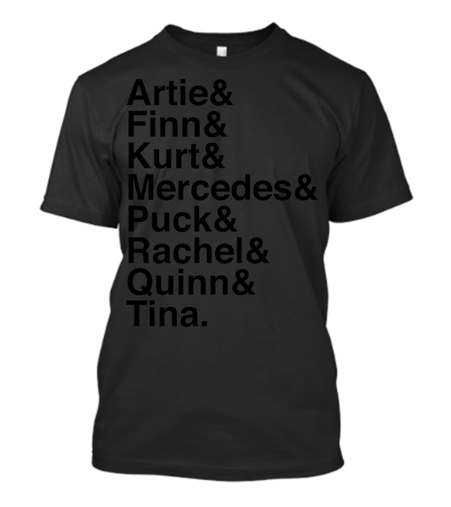 Glee Artie Finn Kurt Mercedes Puck Rachel Quinn Tina Characters T-Shirt
