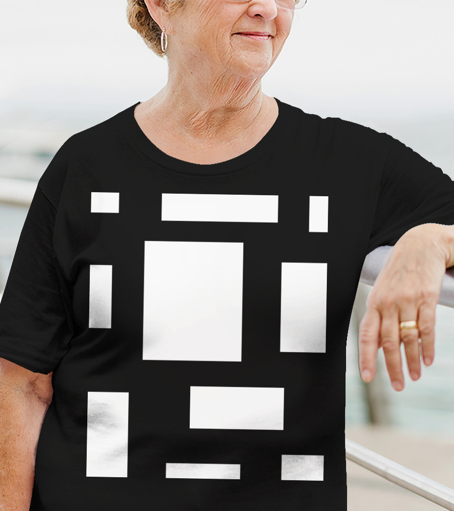 Piet Mondrian Style CAMP MAU 1 MAT BL Geometric Composition T-Shirt