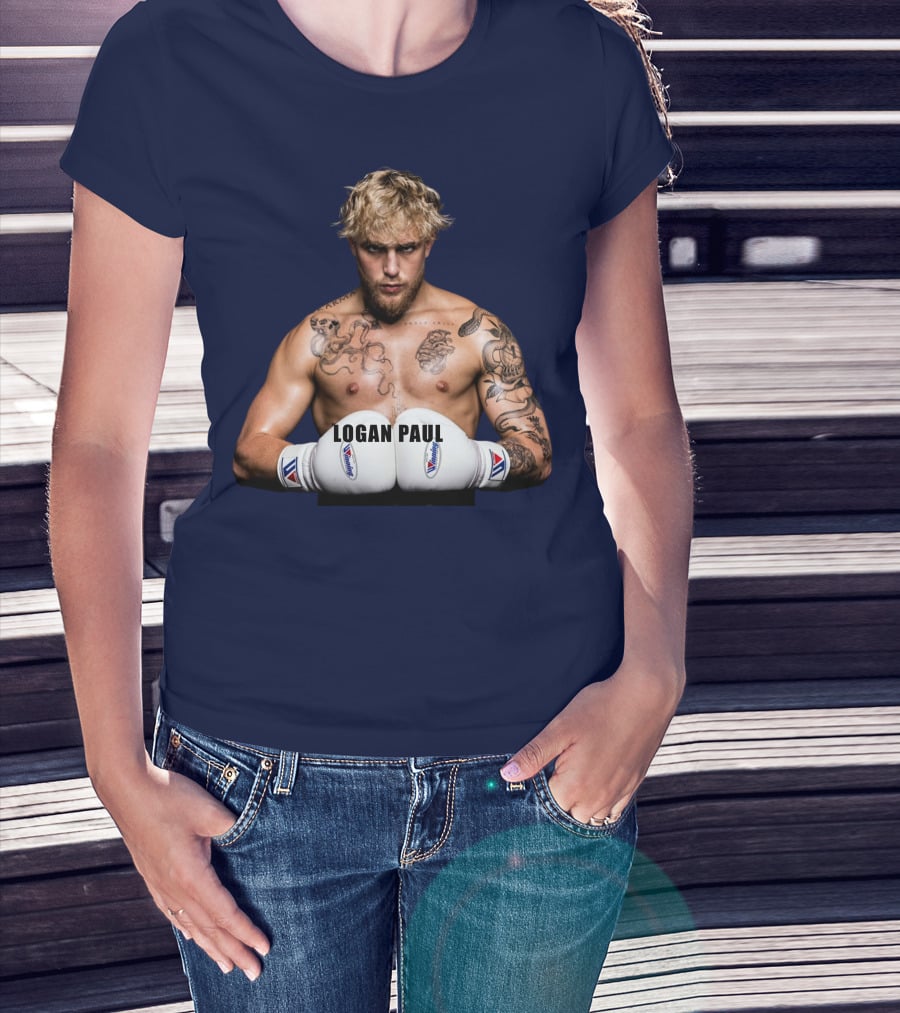 LOGAN PAUL Boxing Pose With Tattoos And Boxing Gloves T-Shirt