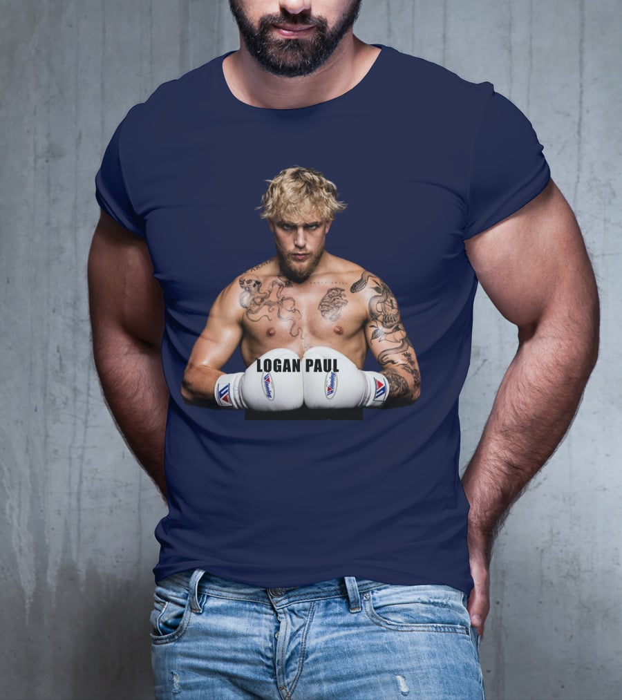 LOGAN PAUL Boxing Pose With Tattoos And Boxing Gloves T-Shirt