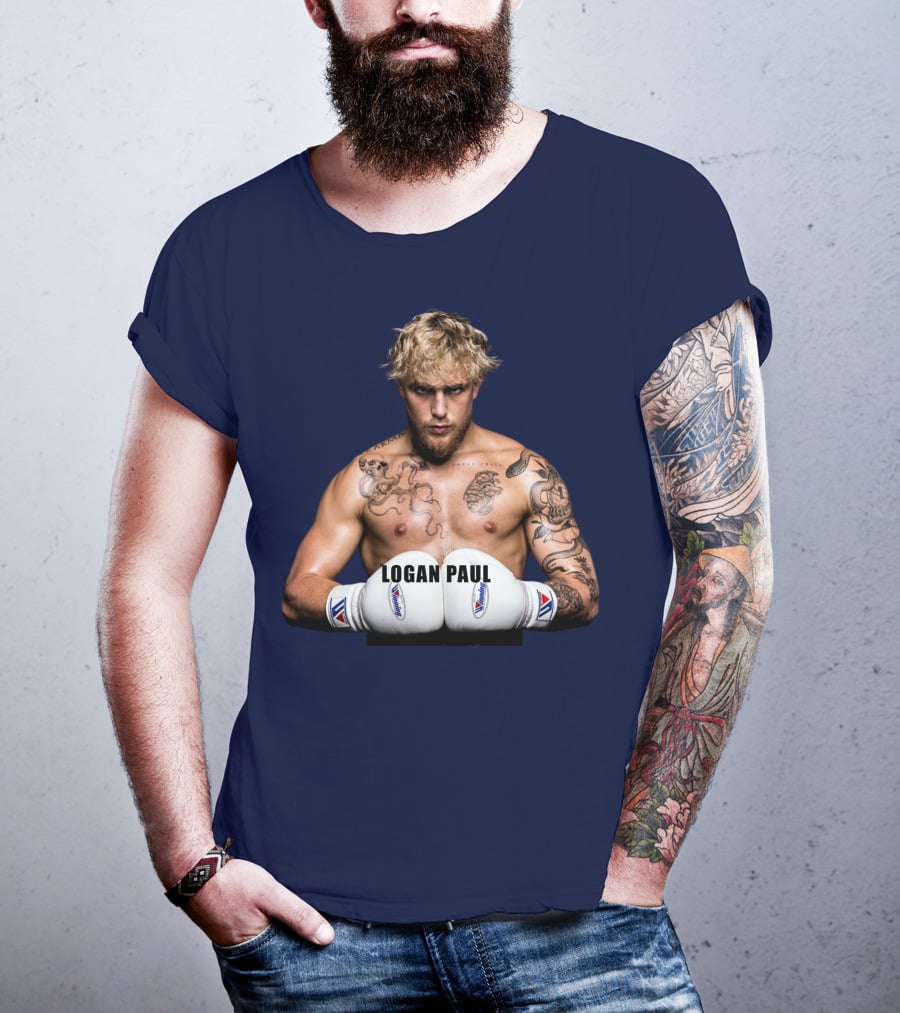 LOGAN PAUL Boxing Pose With Tattoos And Boxing Gloves T-Shirt