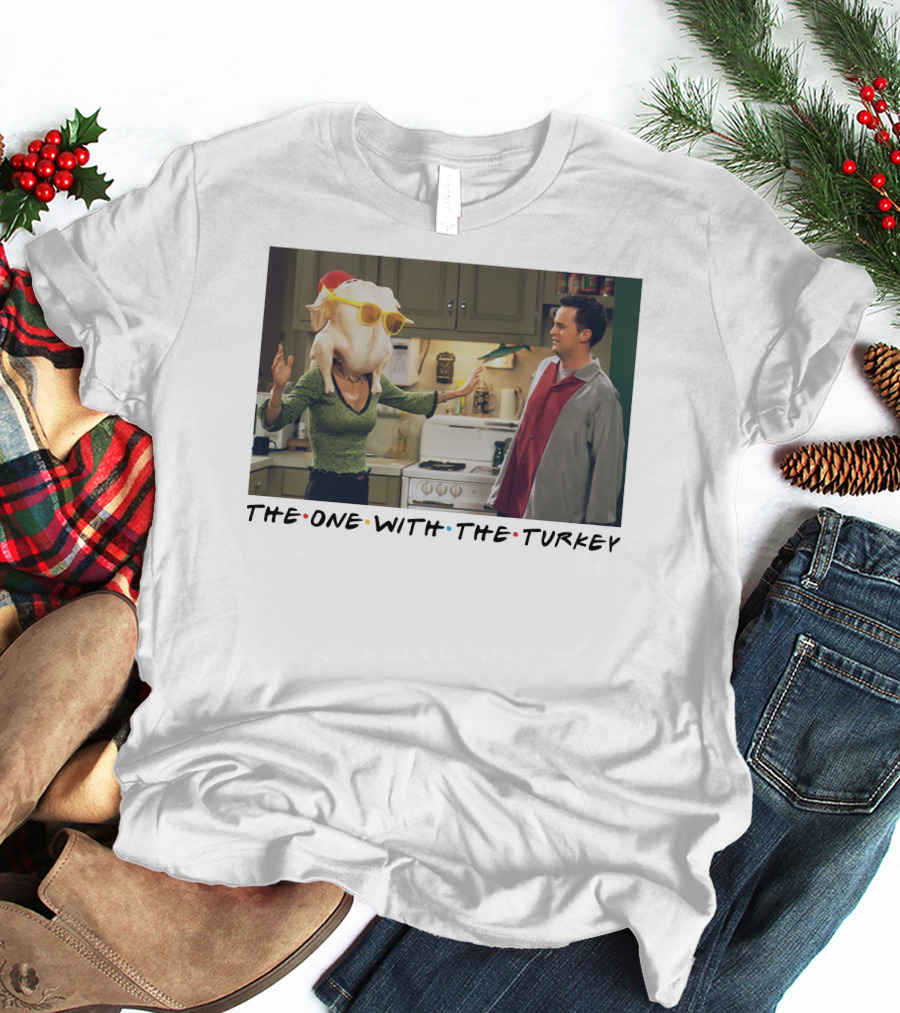 The One With The Turkey Glasses Santa Hat T-Shirt