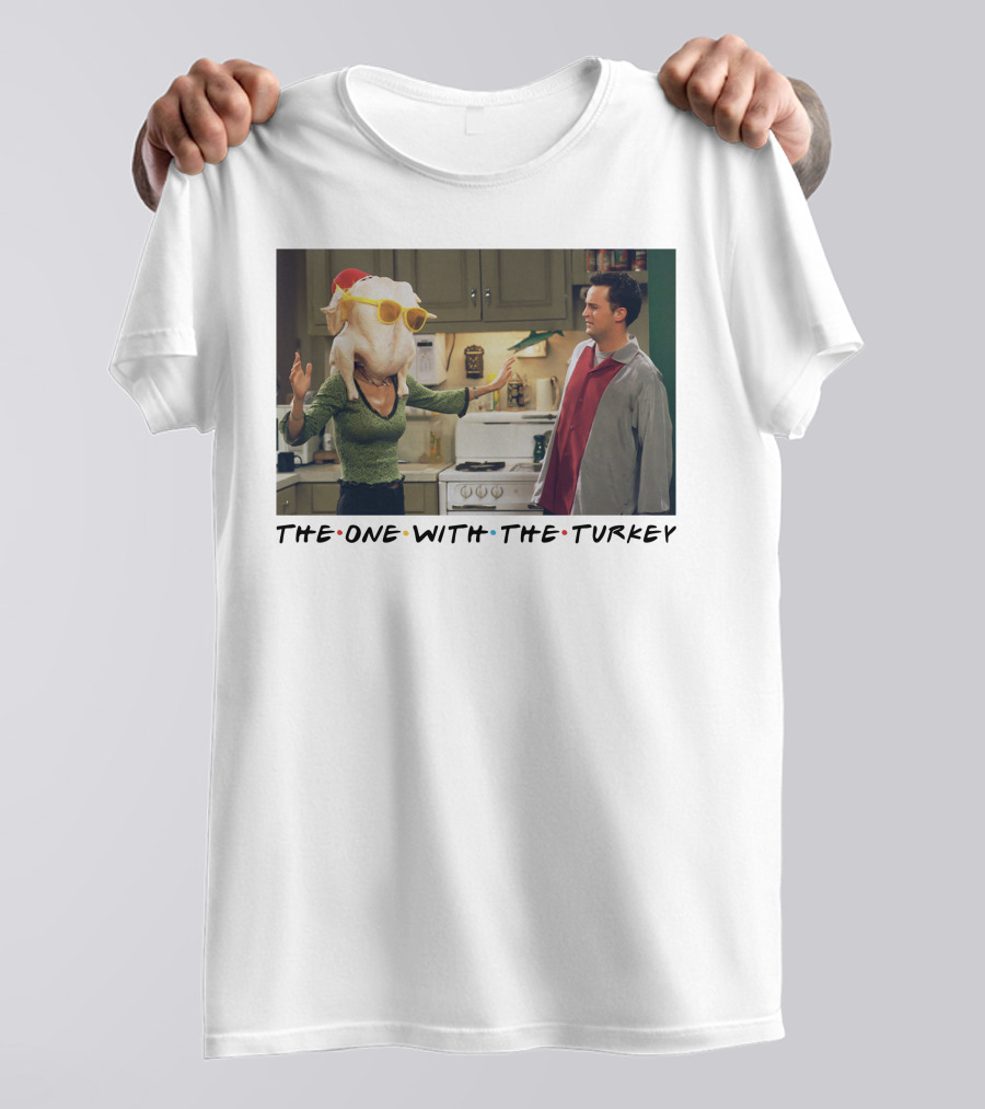 The One With The Turkey Glasses Santa Hat T-Shirt