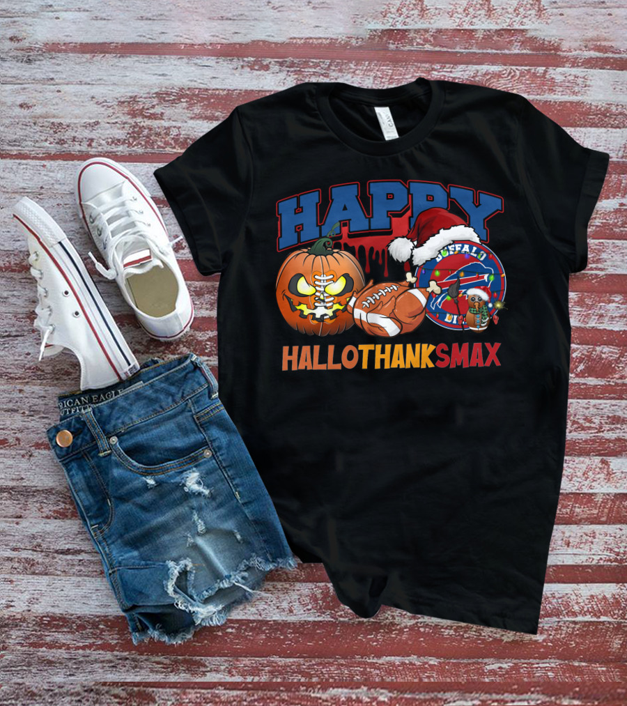 Happy Hallothanksmax Buffalo Football Holiday Fusion T-Shirt
