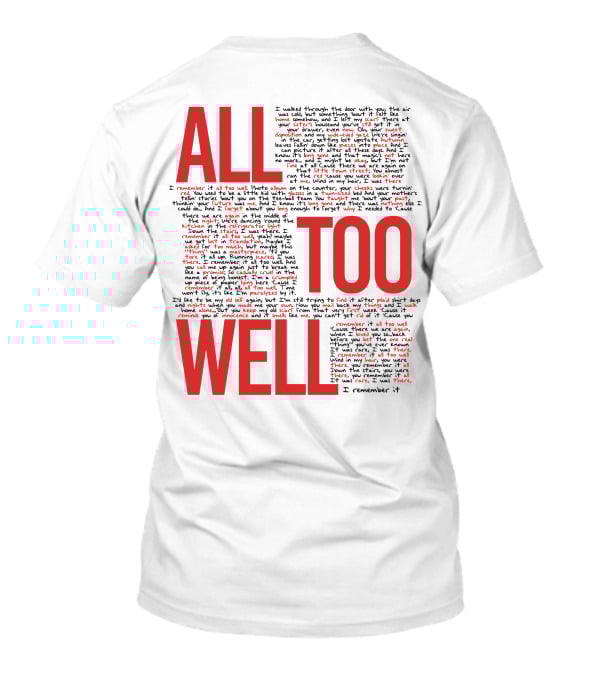 All Too Well Taylor Swift Lyrics Collage T-Shirt