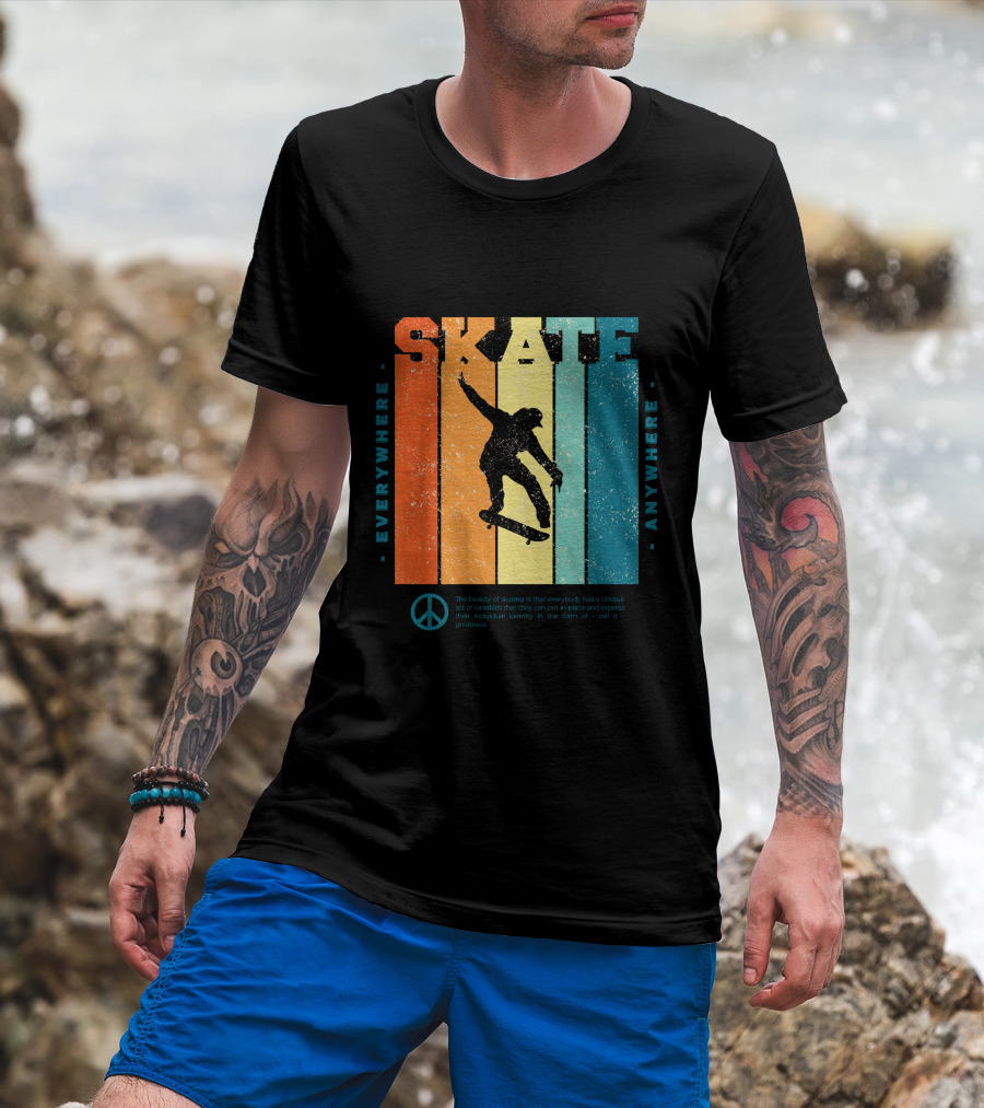 SKATE Everywhere Anywhere Peace T-Shirt