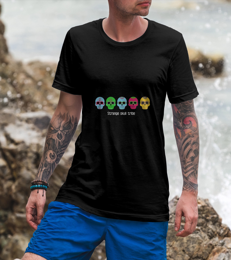 Strange Skull Tribe Colorful Skulls T-Shirt