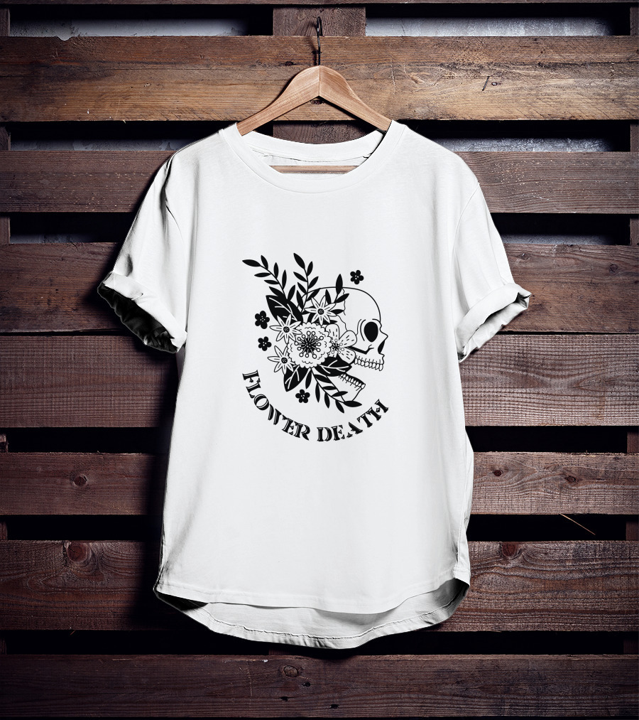 FLOWER DEATH SKULL BOTANICAL T-Shirt