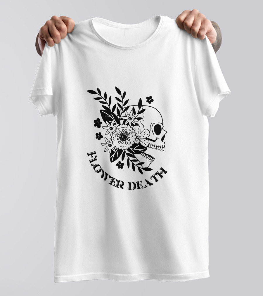 FLOWER DEATH SKULL BOTANICAL T-Shirt