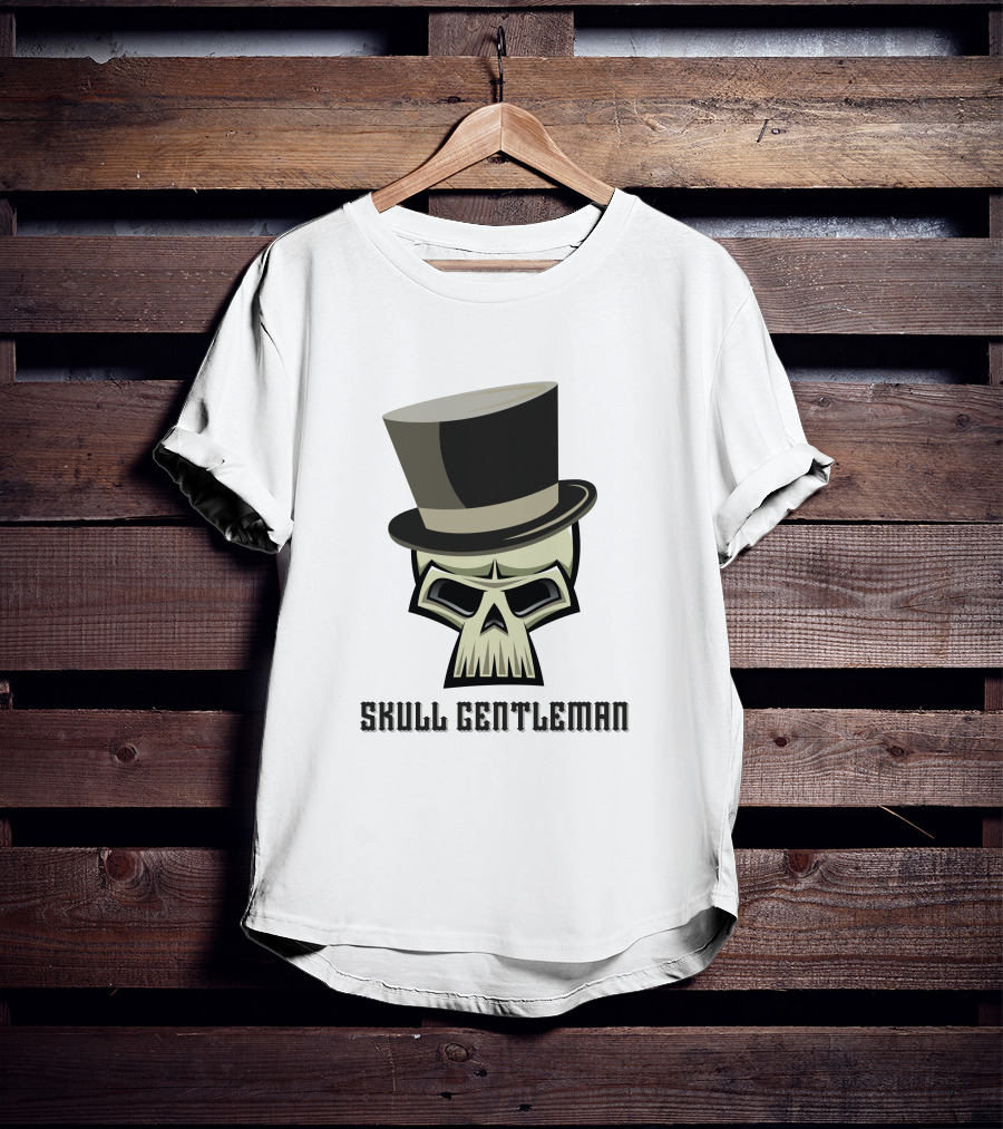 Skull Gentleman Noble Top Hat T-Shirt