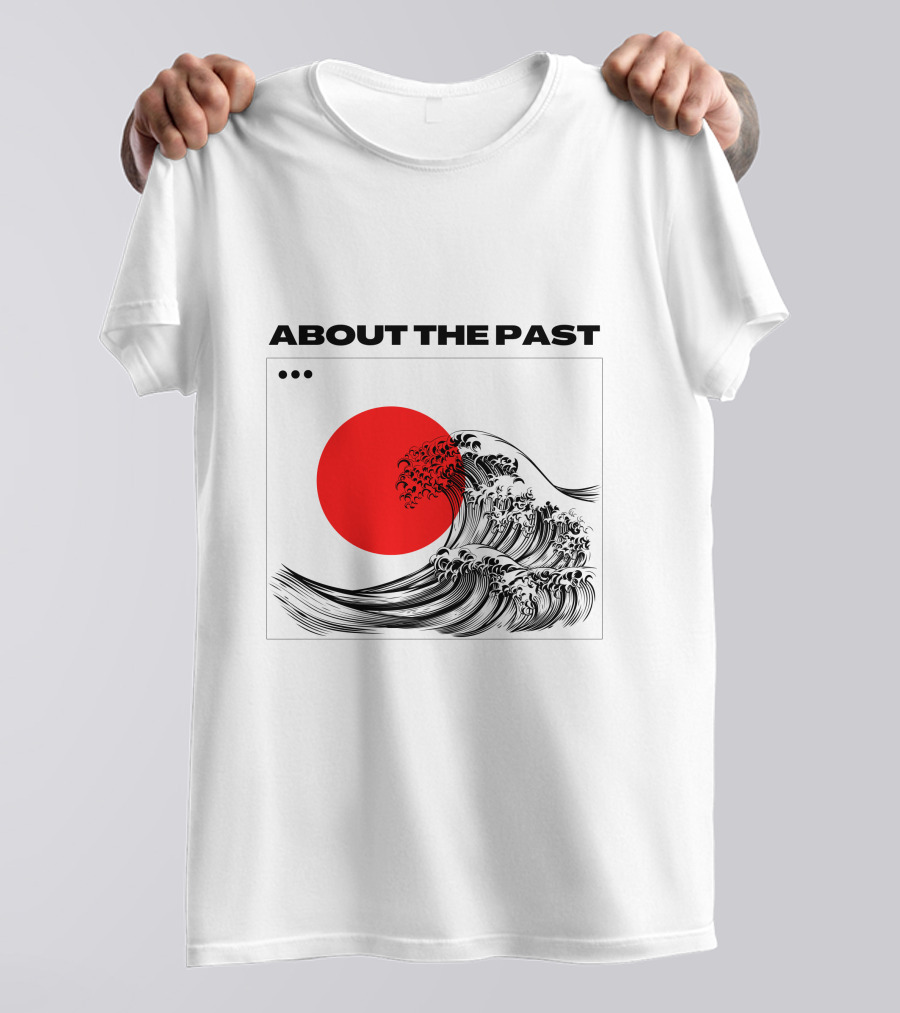 About The Past Red Sun And Great Wave T-Shirt