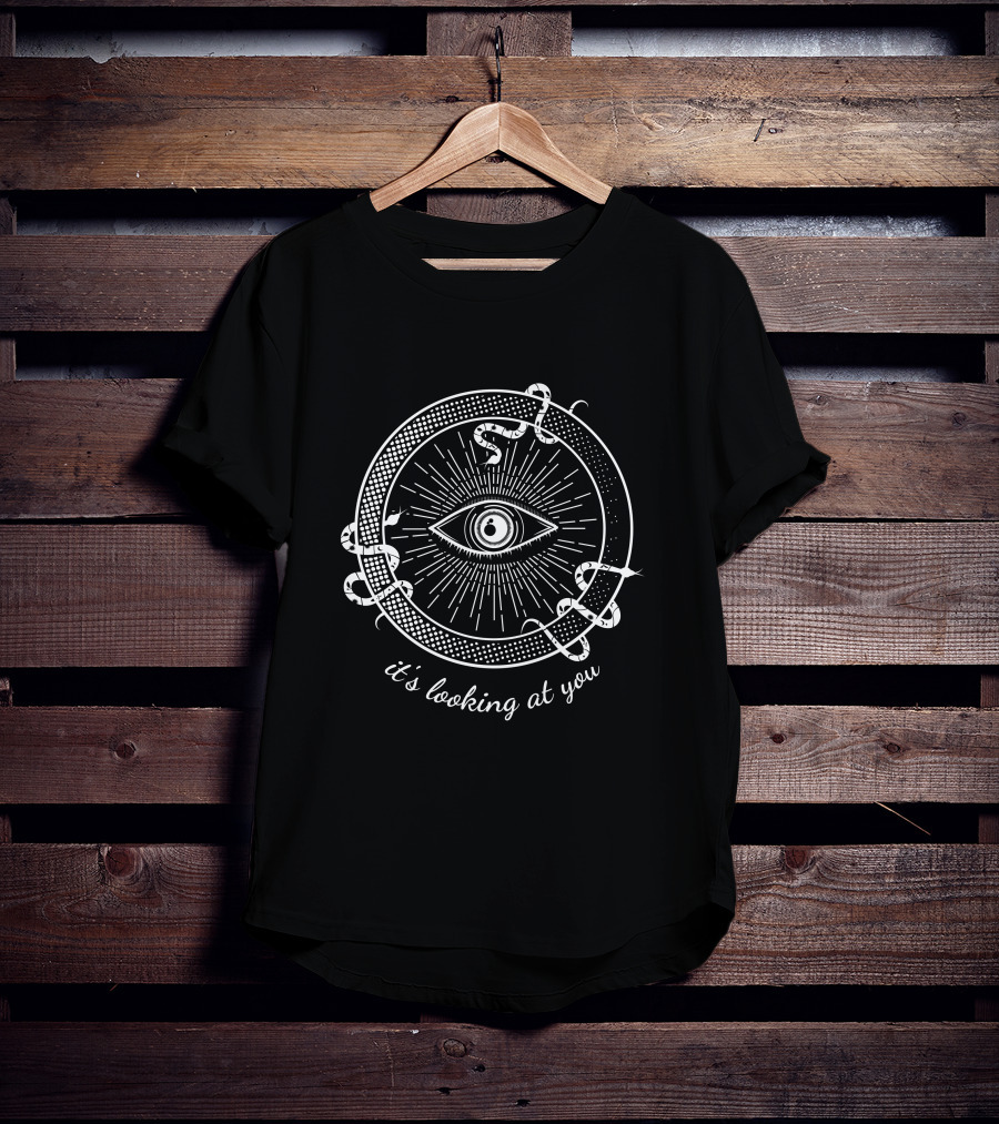 It's Looking At You Eye In Ouroboros Snake Circle T-Shirt