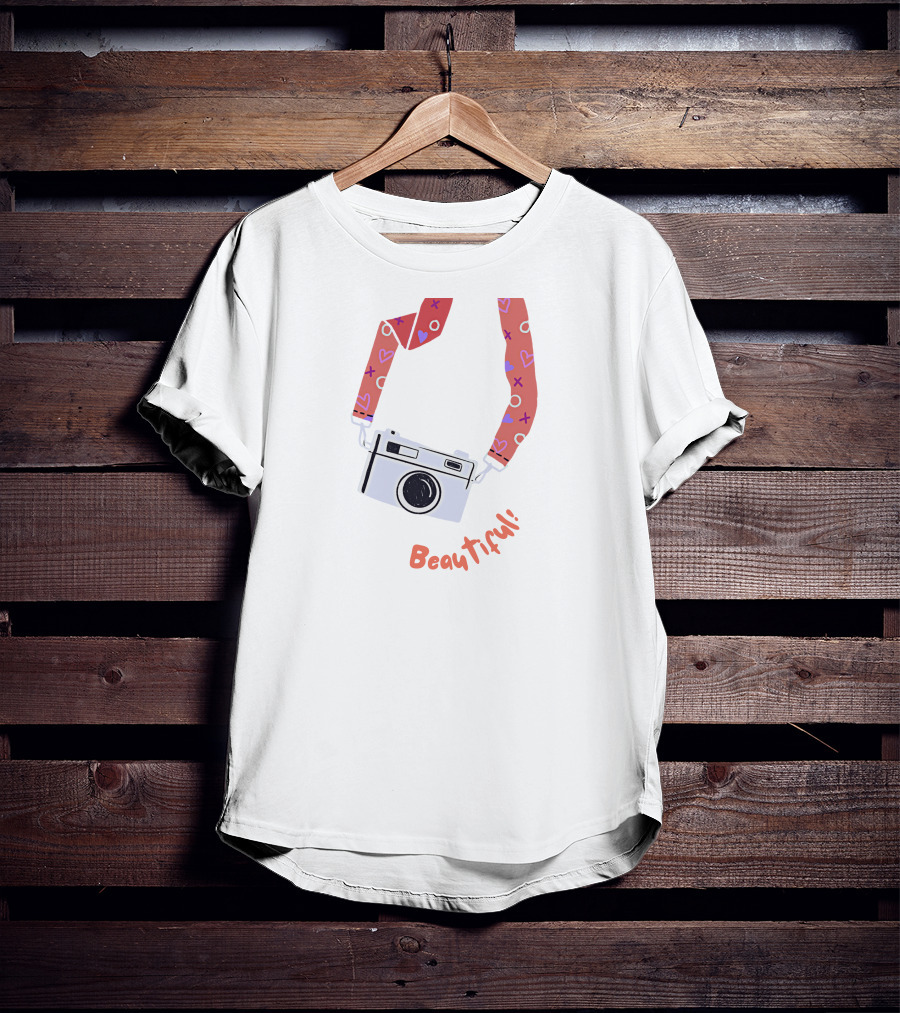 Beautiful Camera With Heart Strap T-Shirt