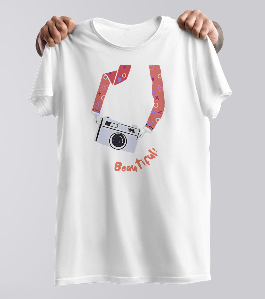Beautiful Camera With Heart Strap T-Shirt