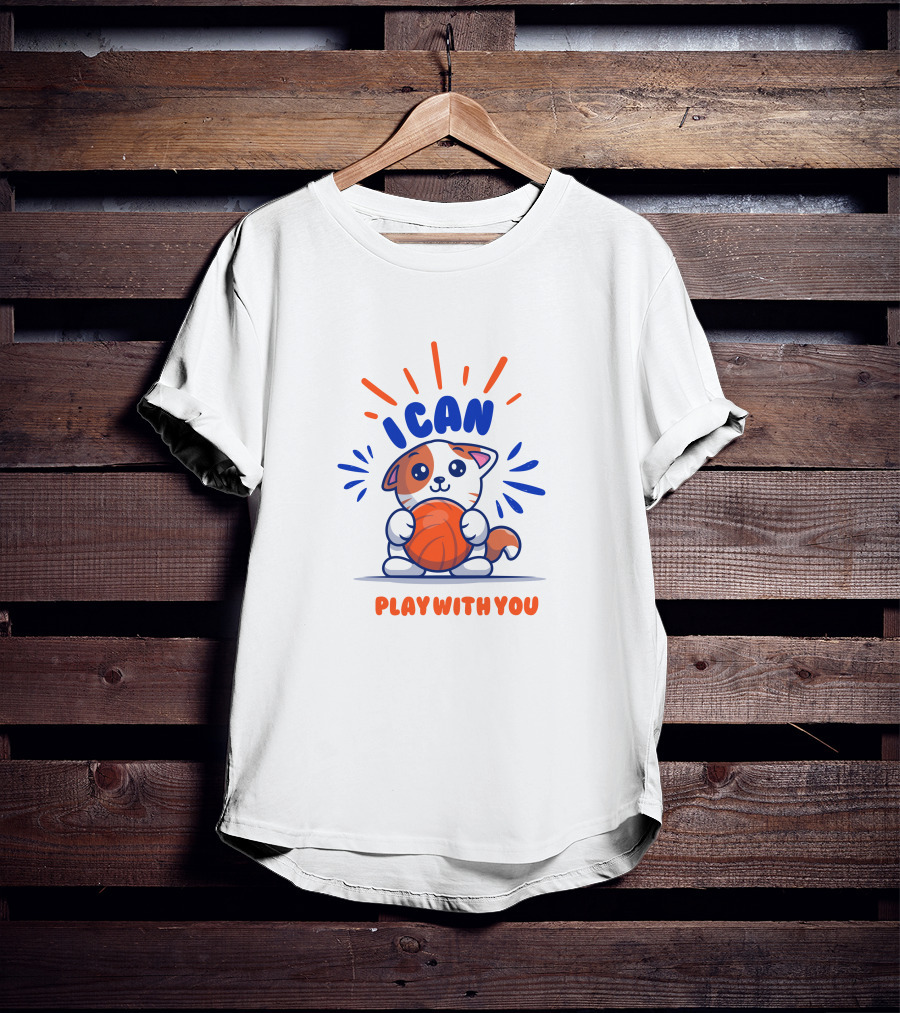 ICan Play With You Cat Holding Basketball T-Shirt