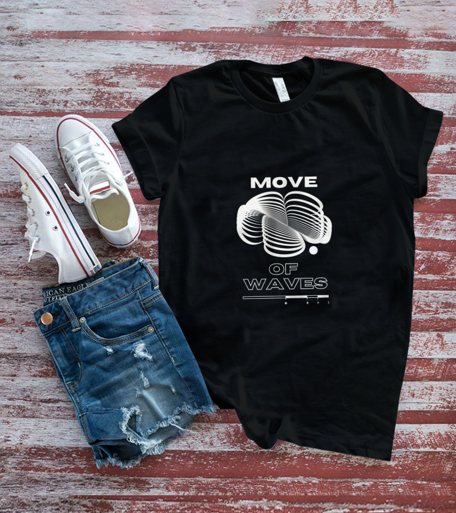 MOVE OF WAVES Optical Illusion Line T-Shirt