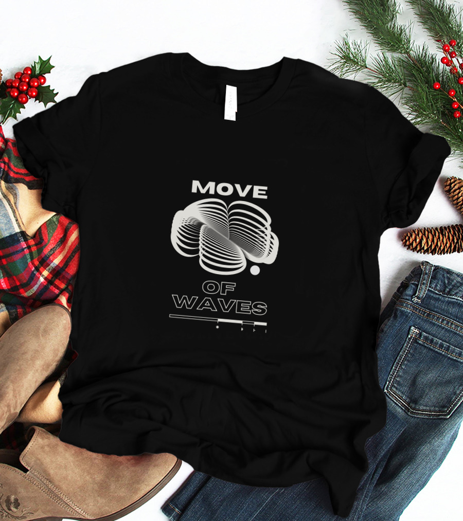 MOVE OF WAVES Optical Illusion Line T-Shirt