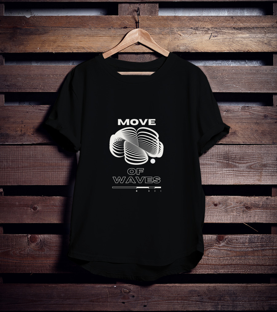MOVE OF WAVES Optical Illusion Line T-Shirt