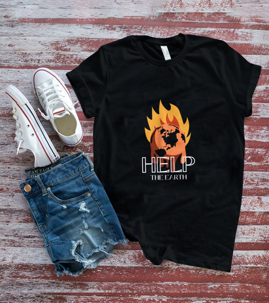 Help The Earth Save The Earth Flame Planet T-Shirt