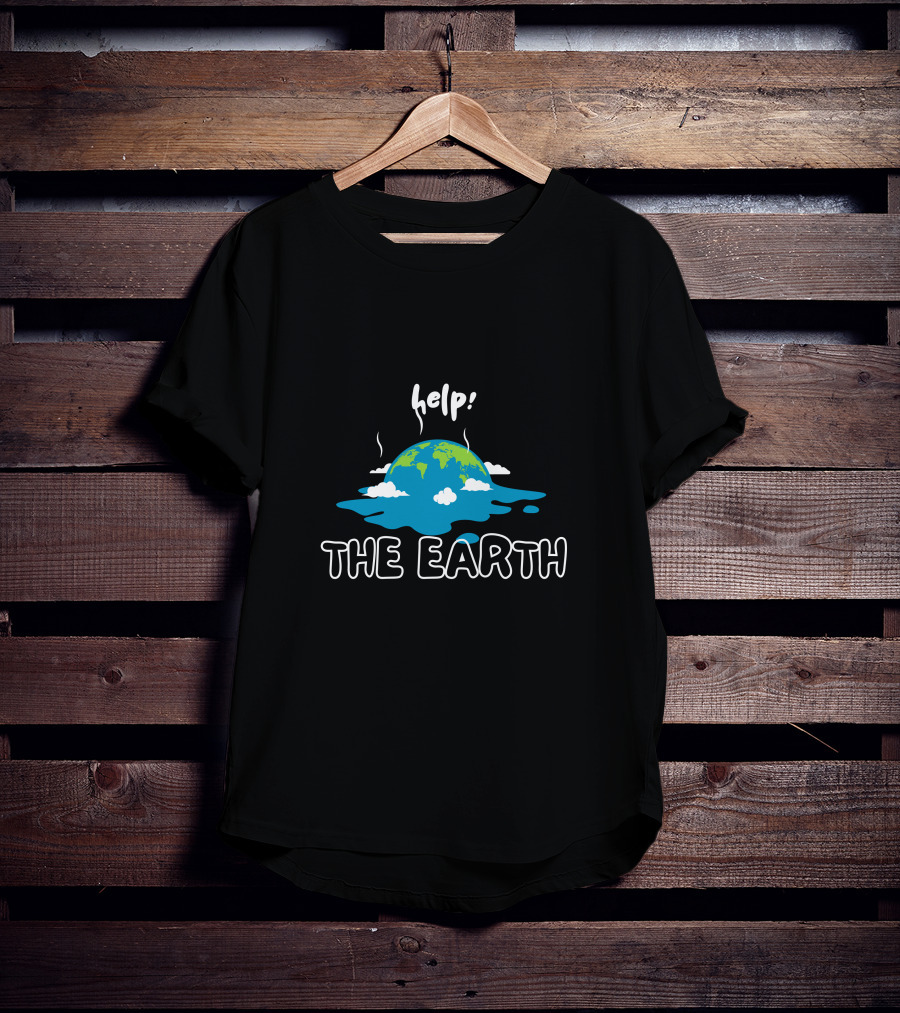 Help The Earth Melting Globe Clouds T-Shirt