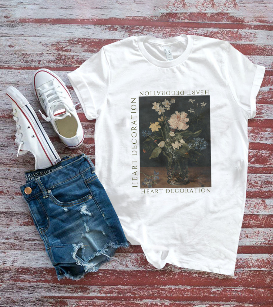 Heart Decoration Floral Vase Art Heart Decoration T-Shirt