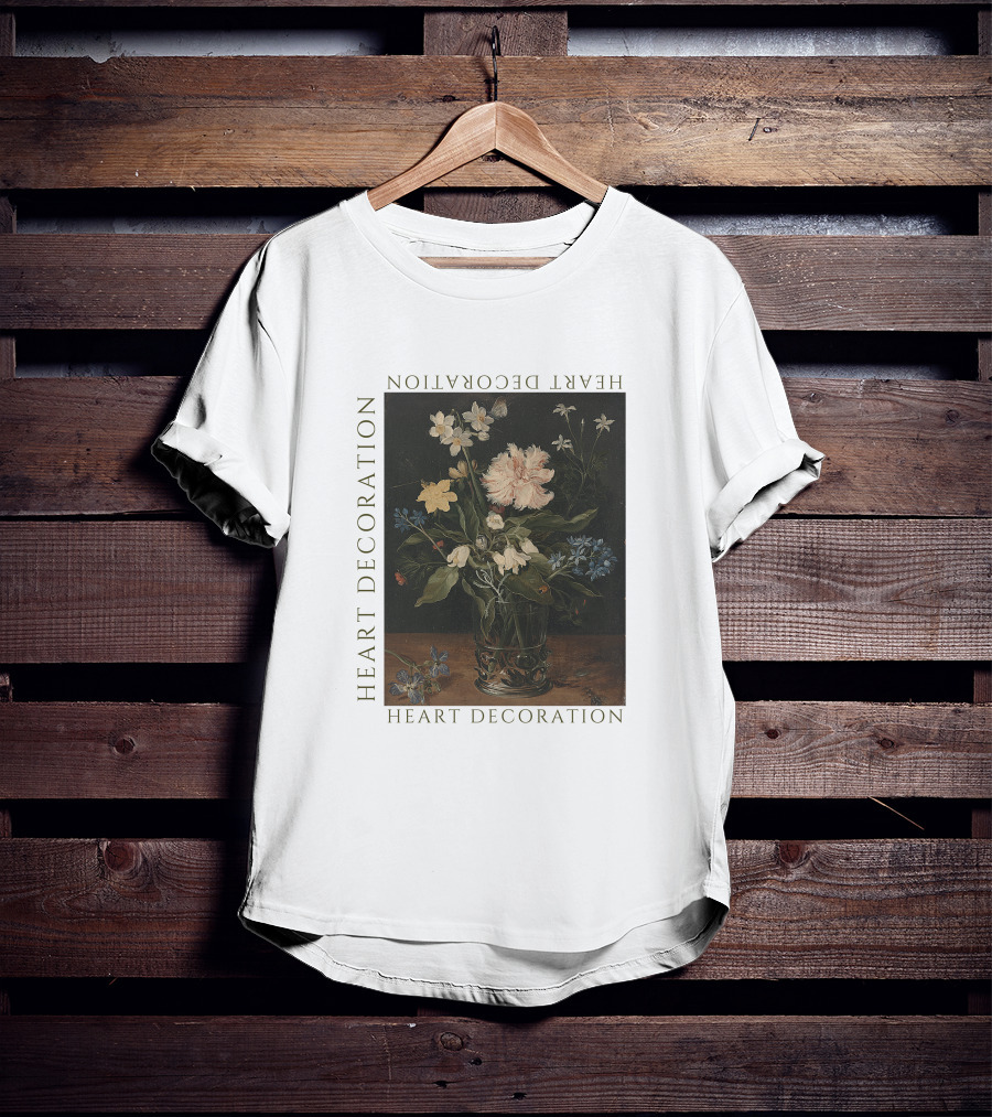 Heart Decoration Floral Vase Art Heart Decoration T-Shirt