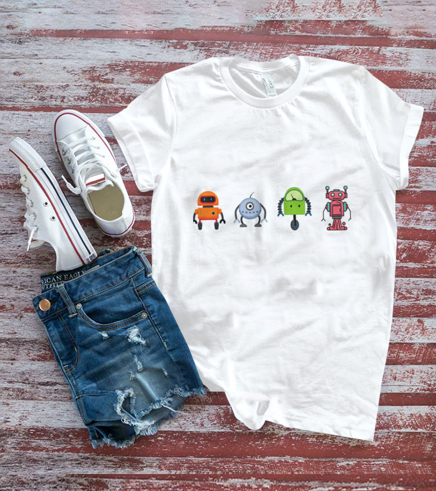 Cute Colorful Robots Collection T-Shirt