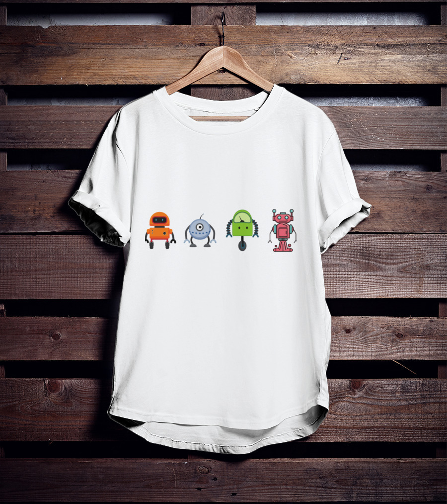 Cute Colorful Robots Collection T-Shirt