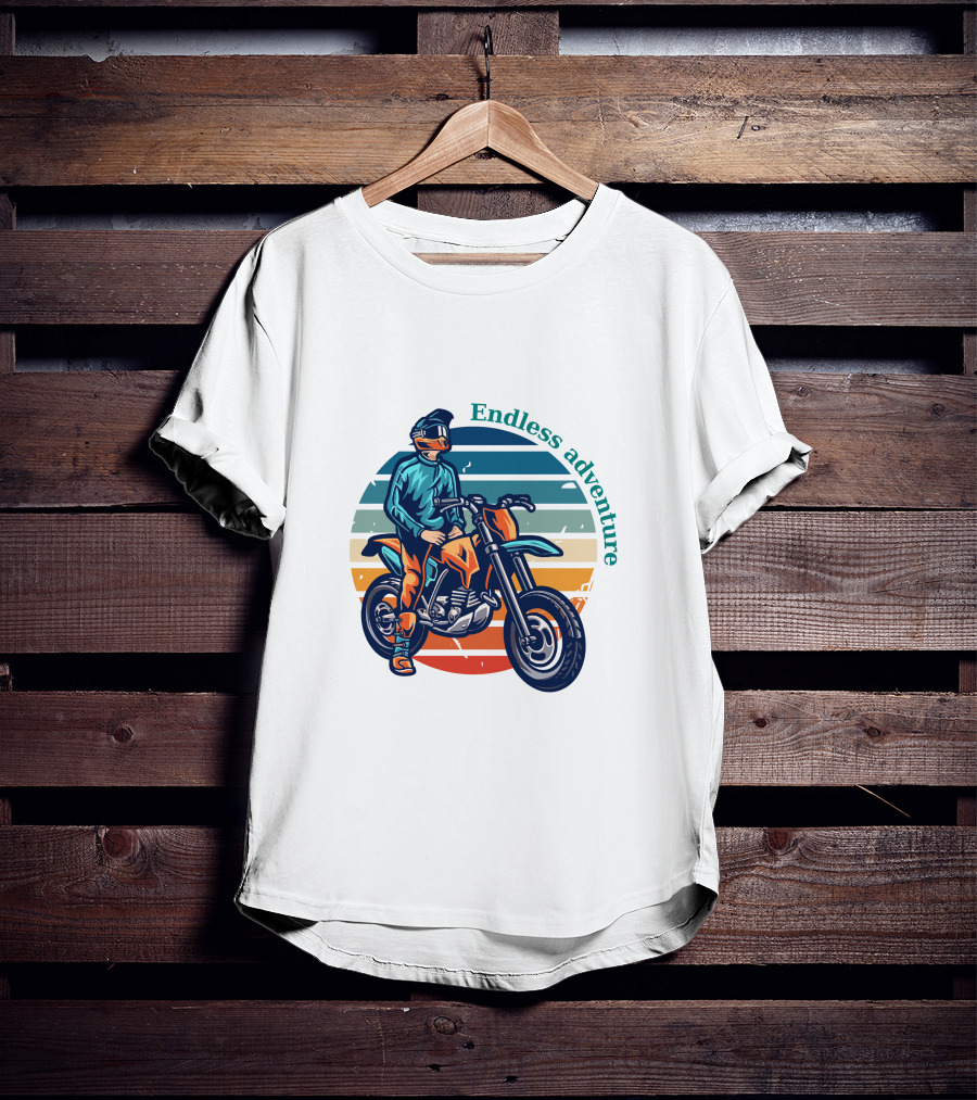 Endless Adventure Retro Motorcycle Rider T-Shirt