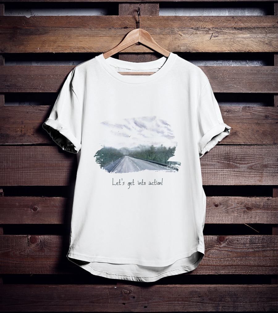 Let's Get Into Action Scenic Road Adventure T-Shirt