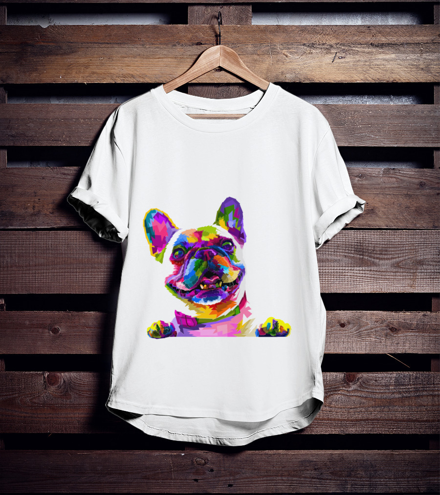 Colorful Dog Pop Art French Bulldog T-Shirt