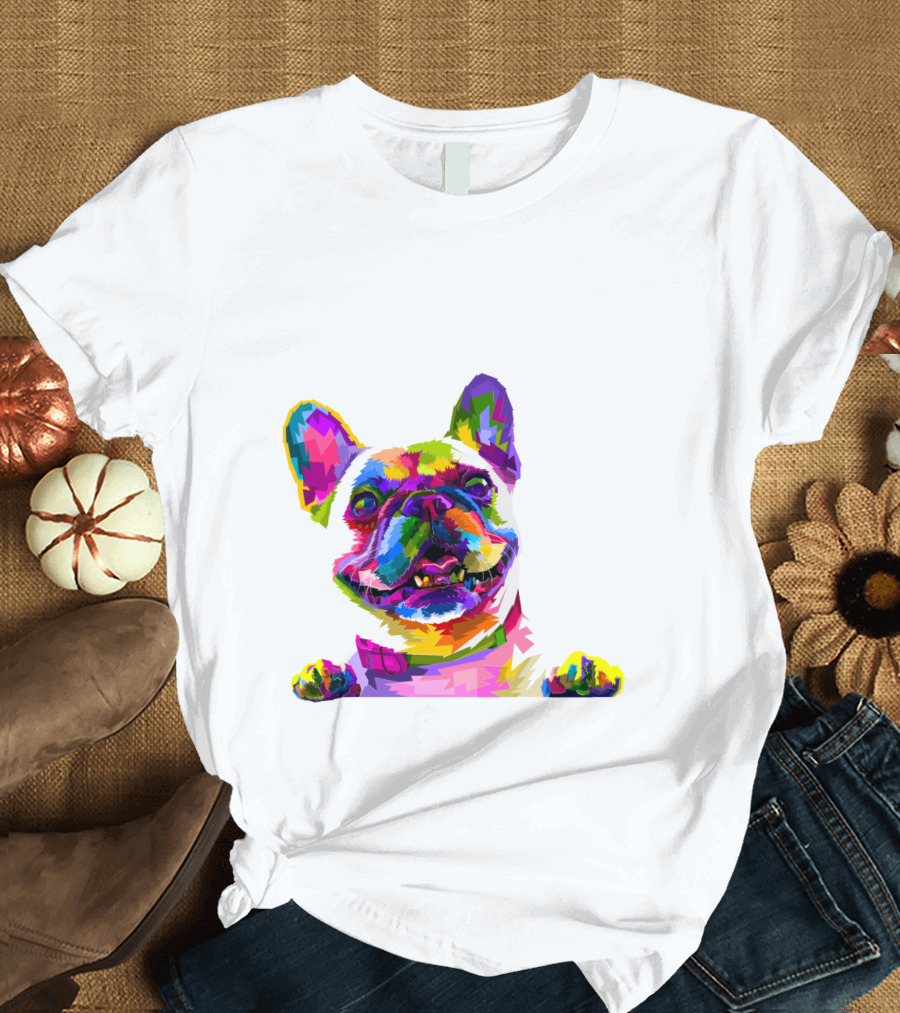 Colorful Dog Pop Art French Bulldog T-Shirt
