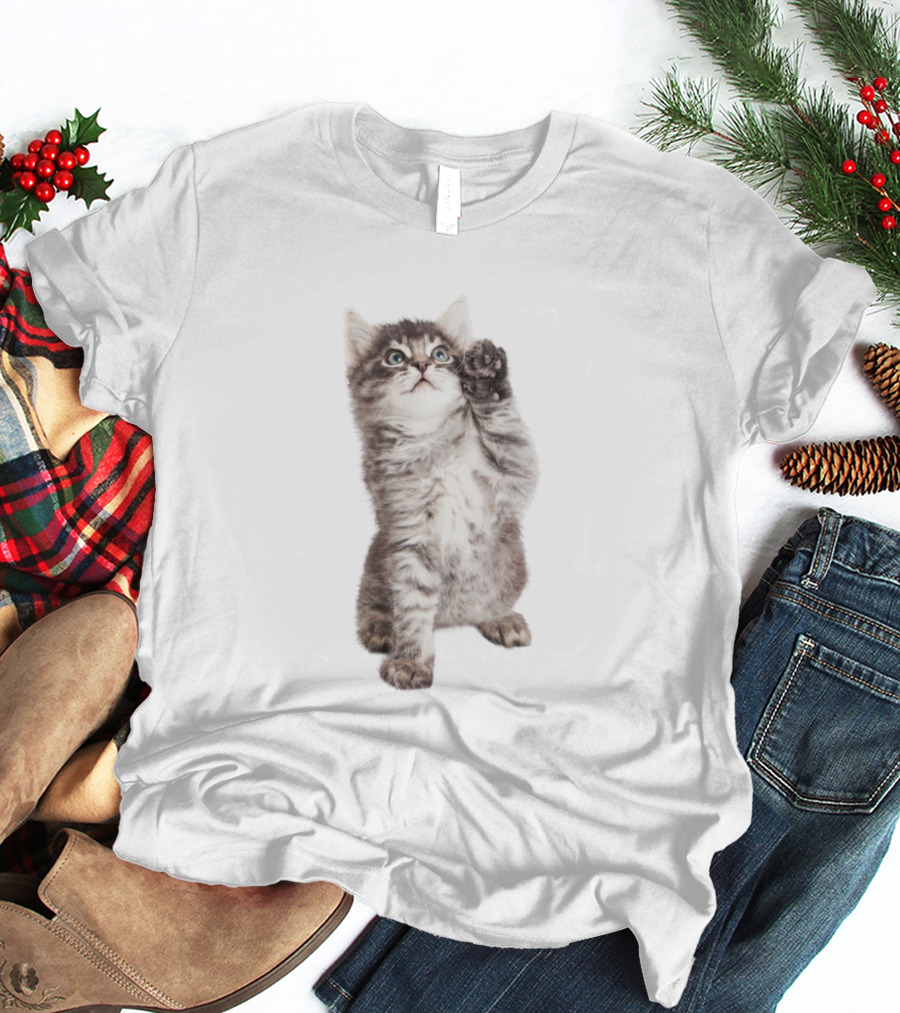 Cat Cute Playful Kitten Paw Lift T-Shirt