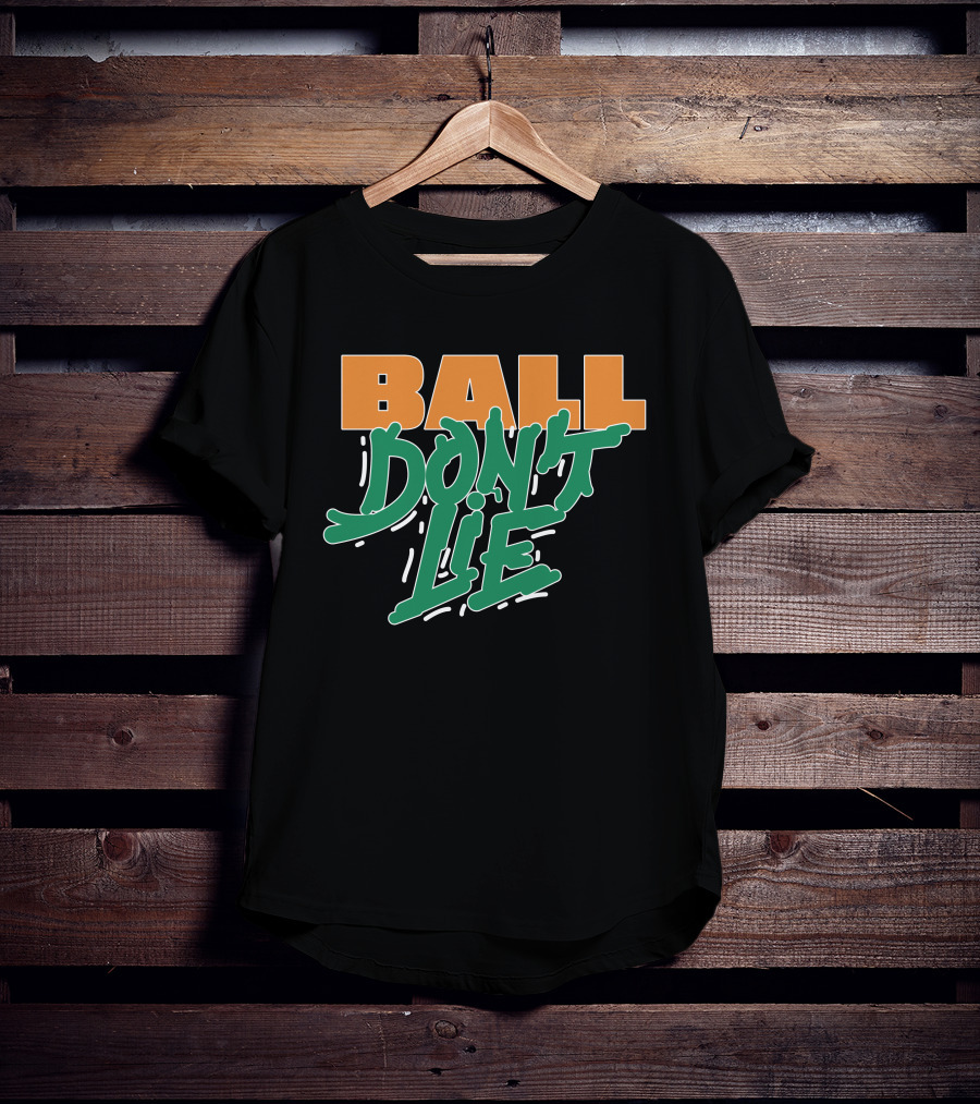 Ball Don't Lie Two-Tone Bold Typography T-Shirt