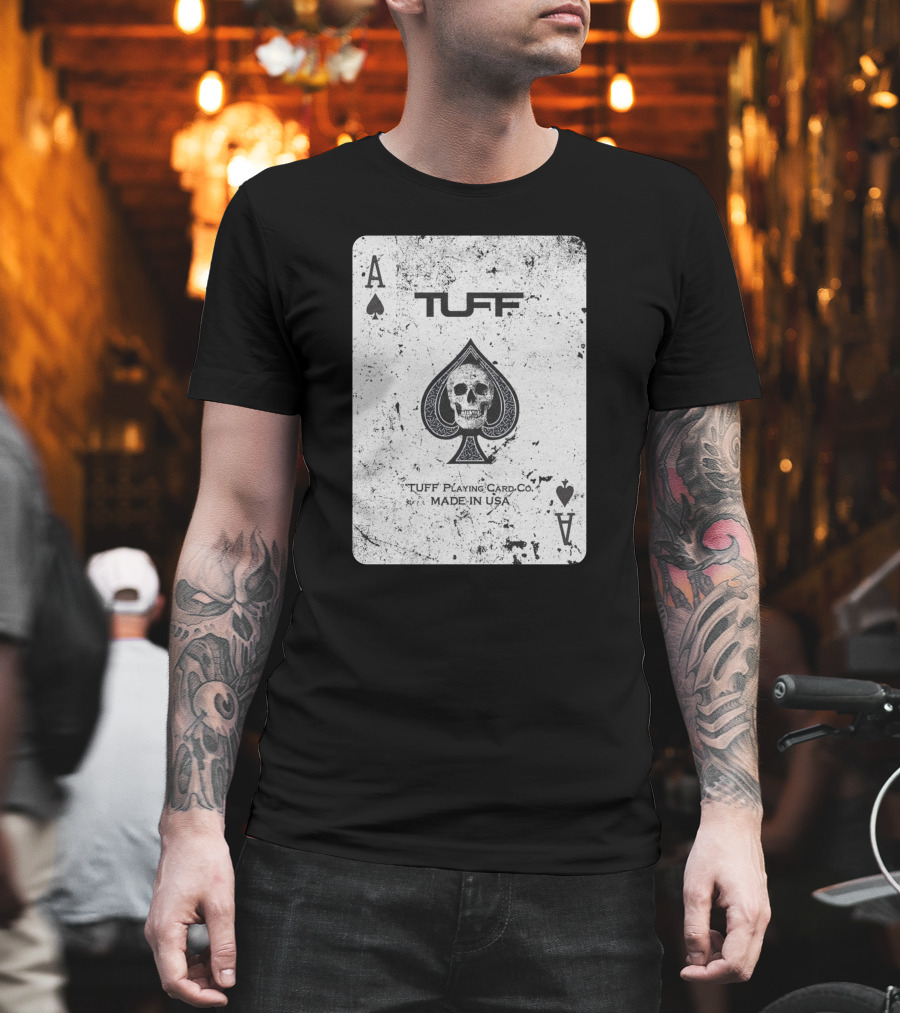 Ace Of Spades Skull Design Tuff Playing Card Co. Made In USA T-Shirt