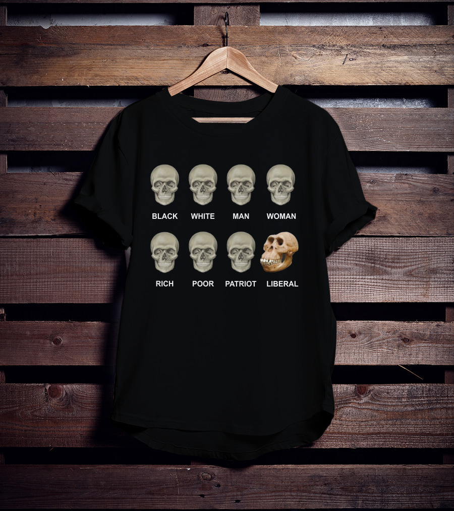 Black White Skull Evolution Man T-Shirt