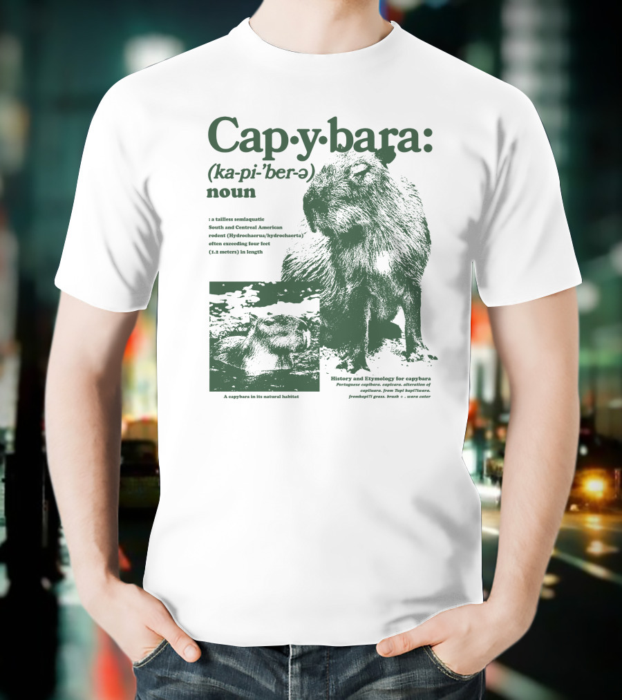 Capybara Definition Tallest Semiaquatic Rodent South Central America T-Shirt