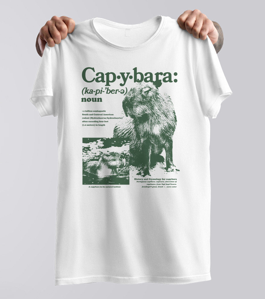 Capybara Definition Tallest Semiaquatic Rodent South Central America T-Shirt