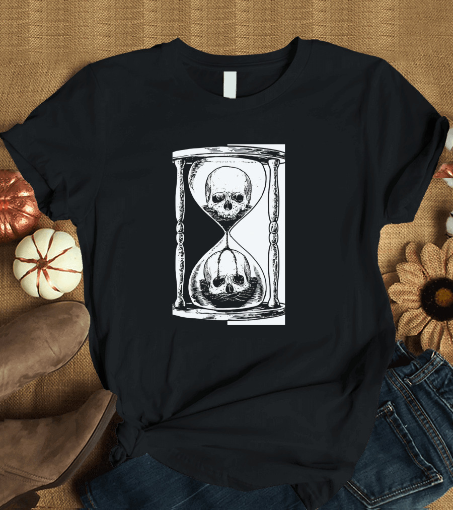 Skull Hourglass Timeless Symbolism T-Shirt