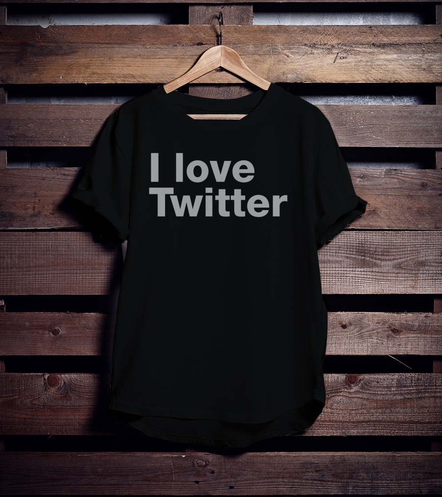 Elon Musk I Love Twitter Text T-Shirt