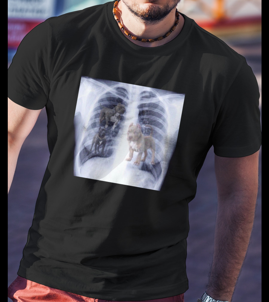 Jeremy Reaves XRay Dog Pitbulls In Chest Cavity T-Shirt