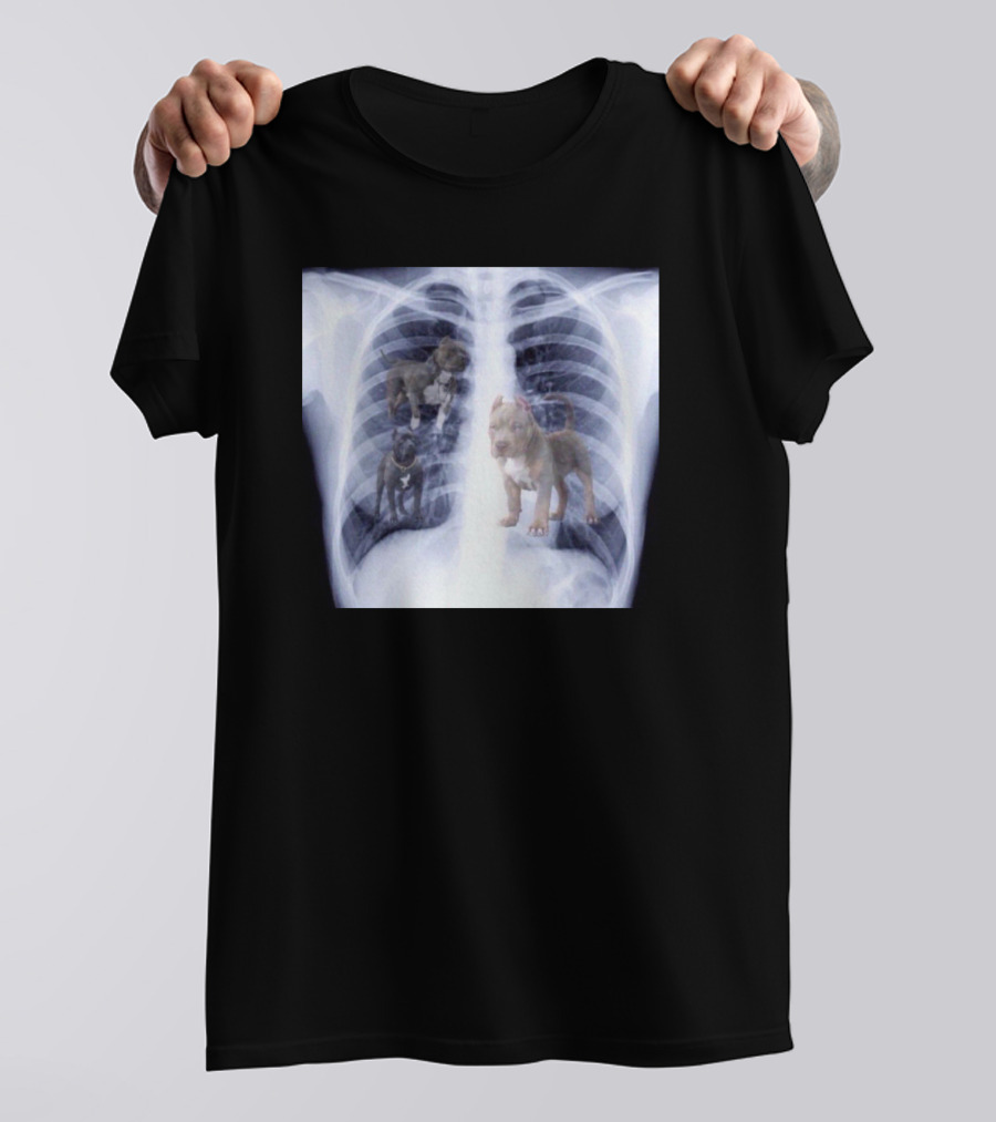 Jeremy Reaves XRay Dog Pitbulls In Chest Cavity T-Shirt