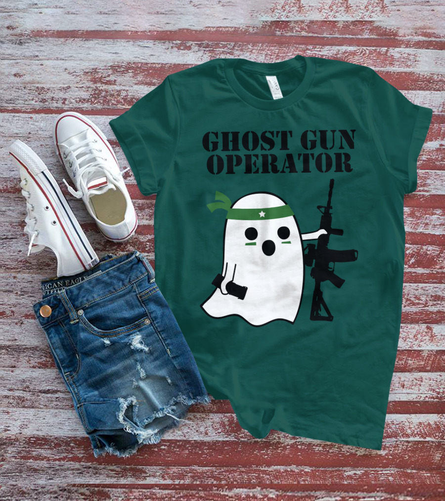 Ghost Gun Operator Ghost With Bandana And Rifle T-Shirt