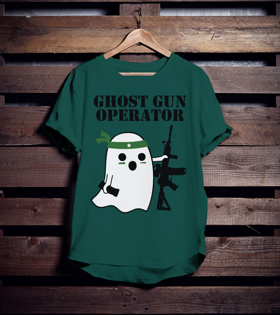 Ghost Gun Operator Ghost With Bandana And Rifle T-Shirt