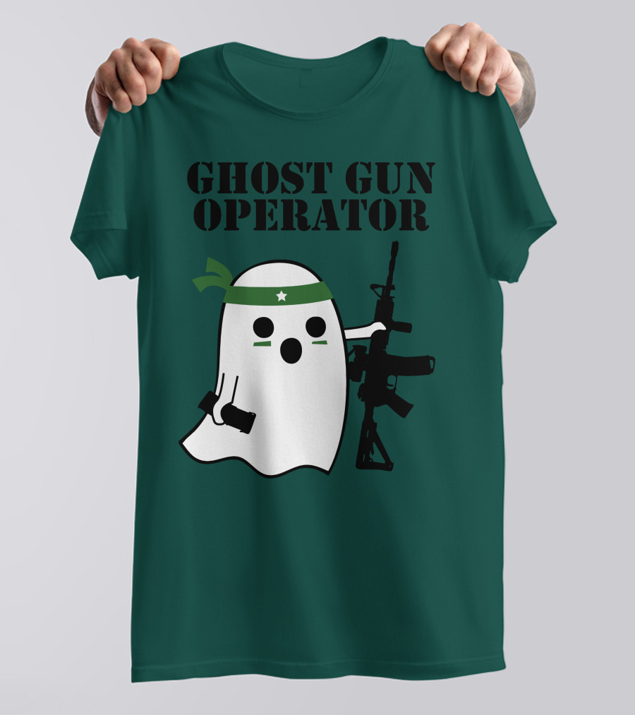 Ghost Gun Operator Ghost With Bandana And Rifle T-Shirt