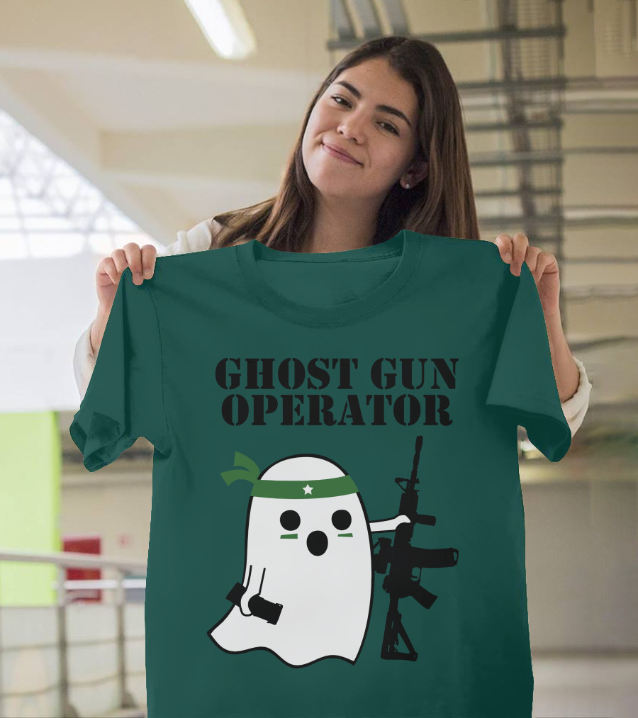 Ghost Gun Operator Ghost With Bandana And Rifle T-Shirt