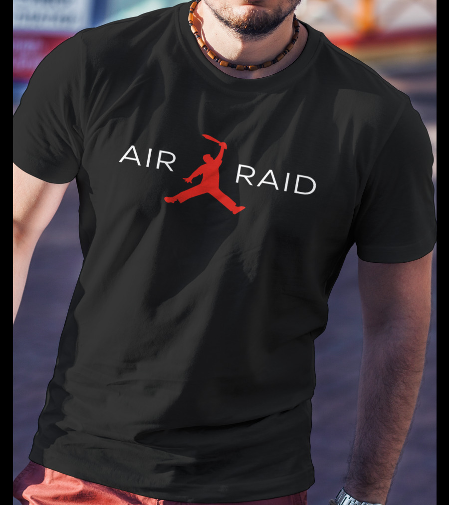 Air Raid Mike Leach Jumping Figure Football Play T-Shirt