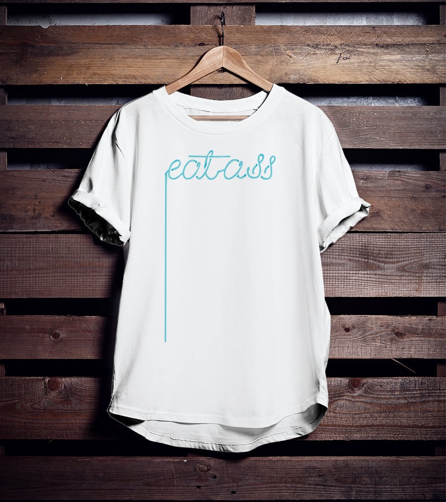 Waterparks Eat Ass Neon Blue Scrawl T-Shirt
