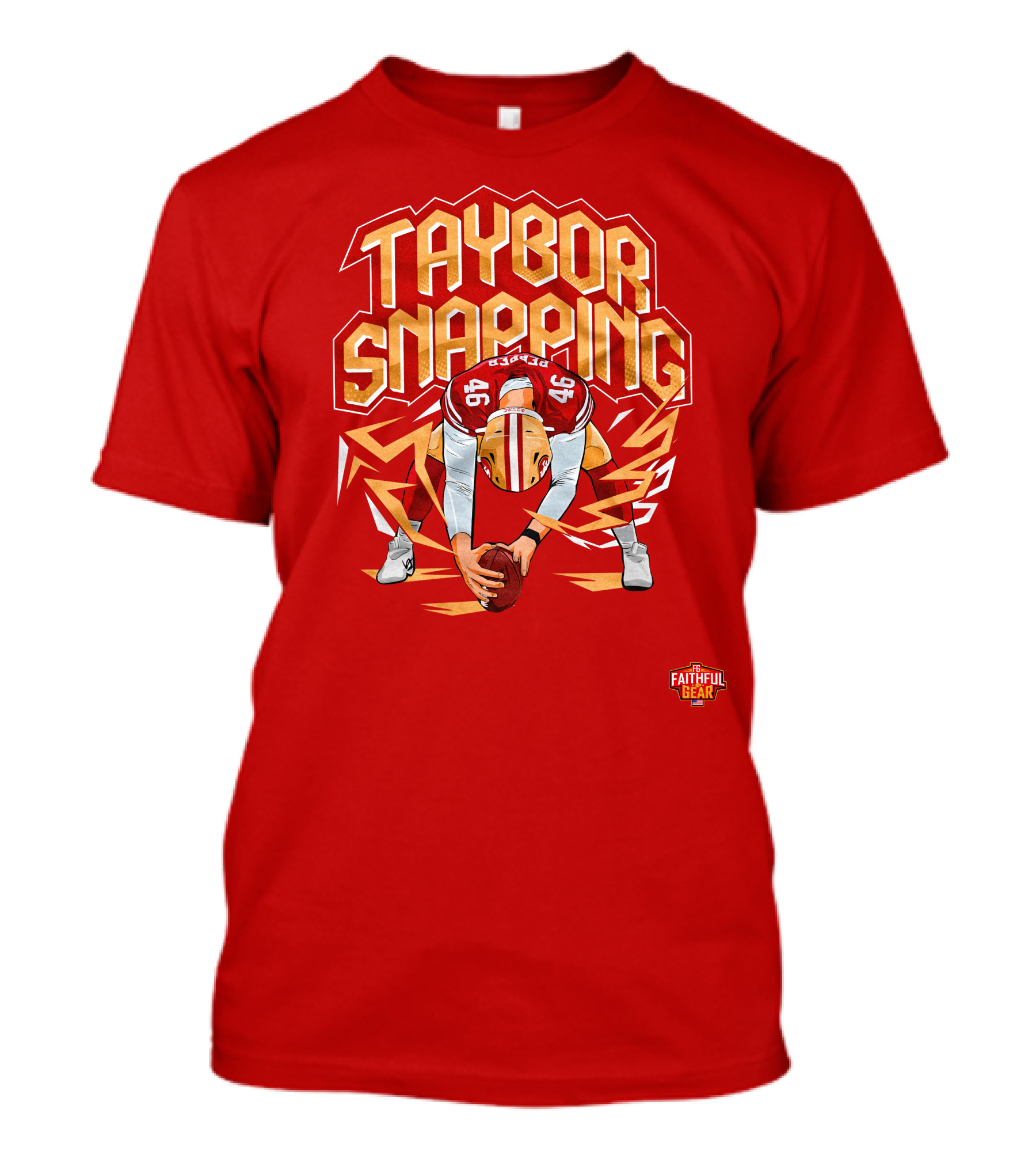 Taybor Snapping Faithful Gear 49 Football T-Shirt
